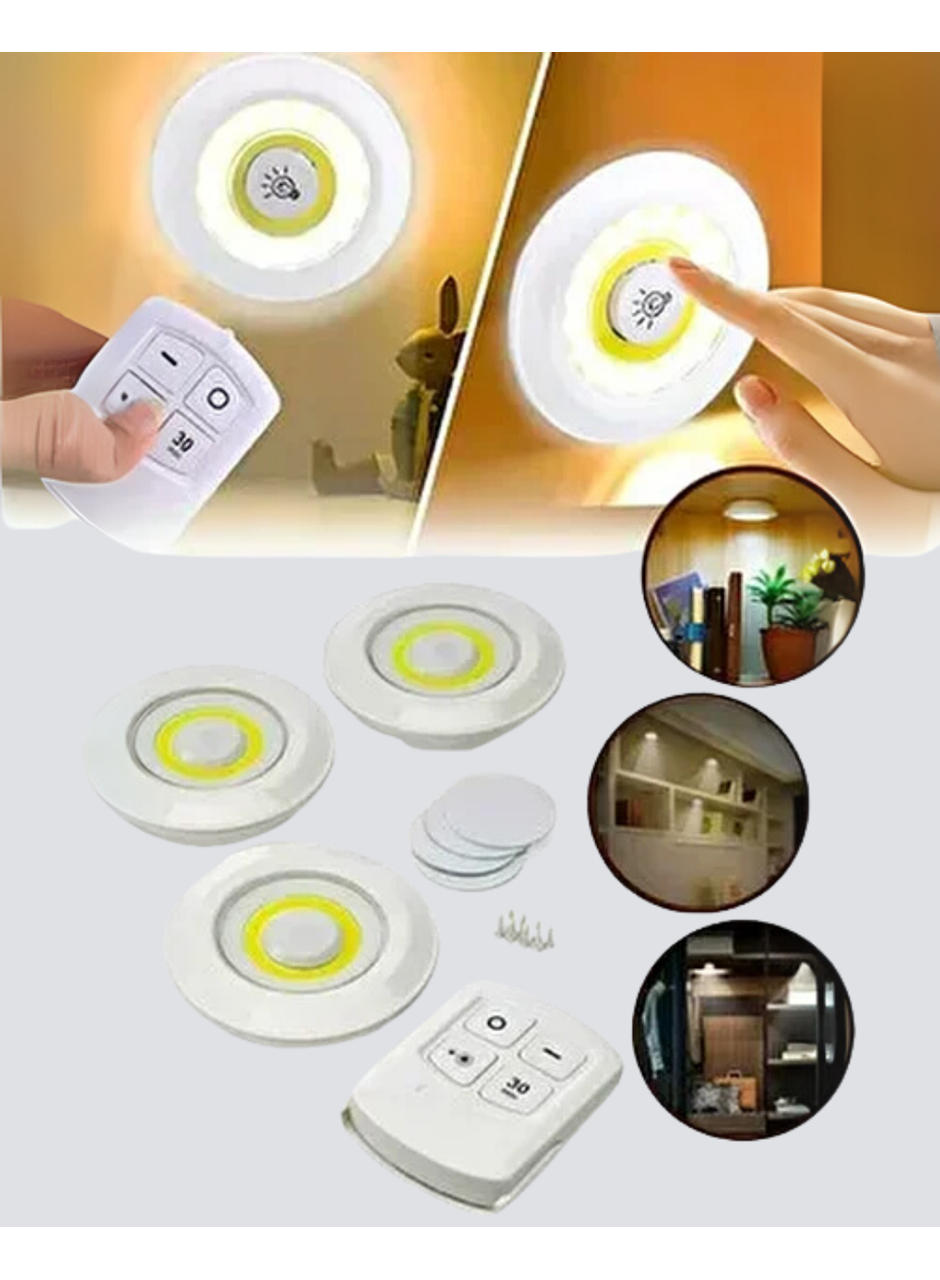 Kablosuz Gün Işığı 3’lü LED Spot Lamba Kumandalı