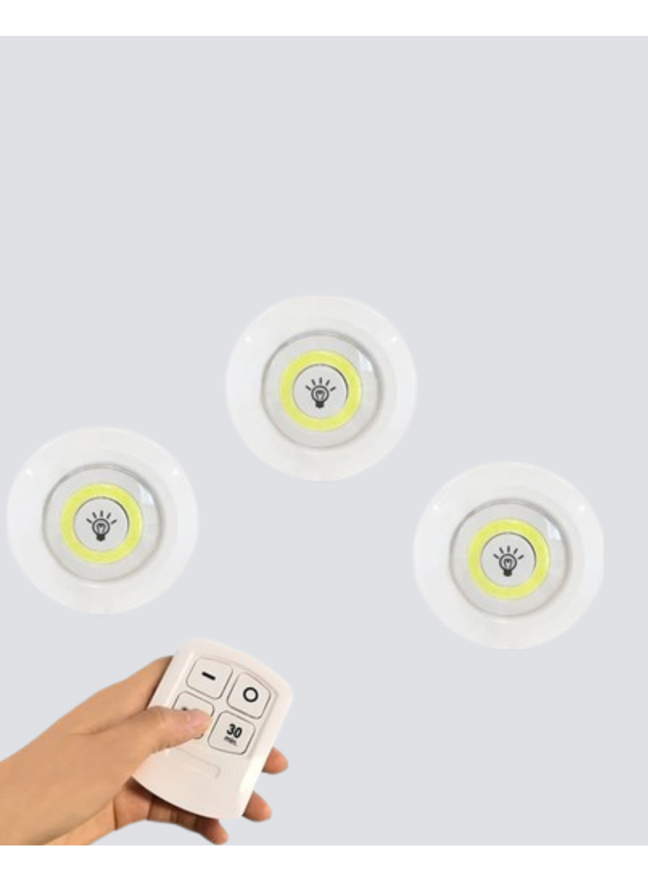 Kablosuz Gün Işığı 3’lü LED Spot Lamba Kumandalı