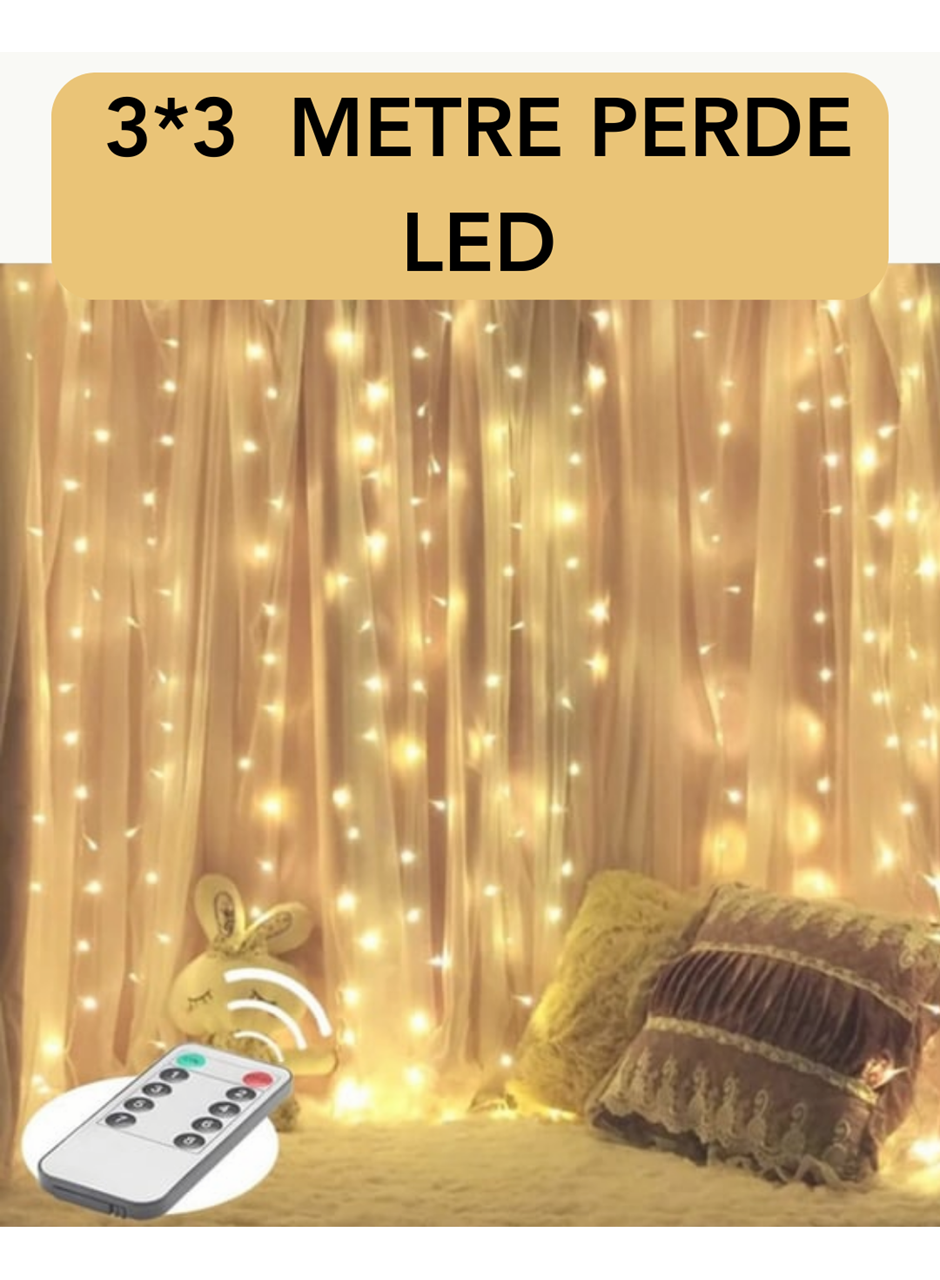3x3 Metre Perde LED Işık – Parti ve Bahçe Dekorasyonu