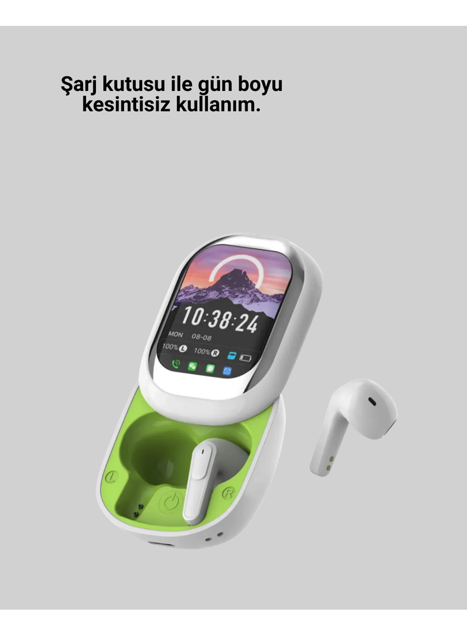 Şık Tasarımlı Siyah Beyaz Kablosuz Kulaklık Çoklu Dil Destekli