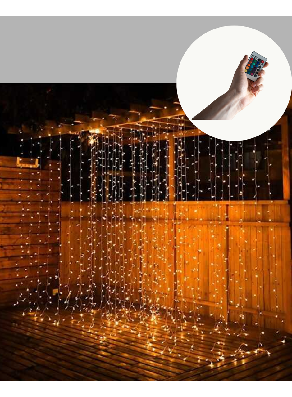 3x3 Metre Perde LED Işık – Parti ve Bahçe Dekorasyonu