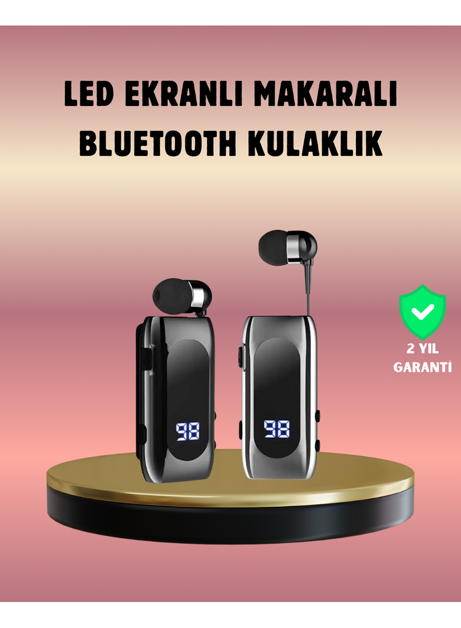 Dijital Göstergeli Bluetooth Kulaklık – Klipsli ve Şık Tasarım