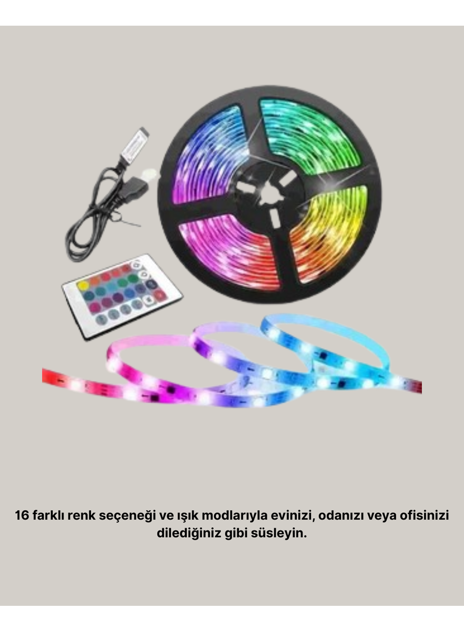 Müziğe Duyarlı Renkli Smart Şerit LED Işık USB Bağlantılı Ambiyans Aydınlatma