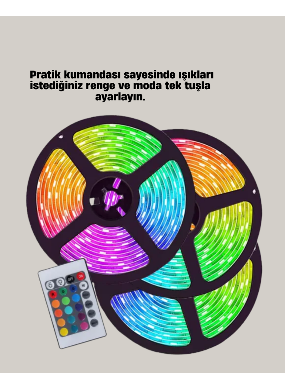 Smart Şerit LED Kumandalı USB Enerjili Suya Dayanıklı Dekoratif Aydınlatma