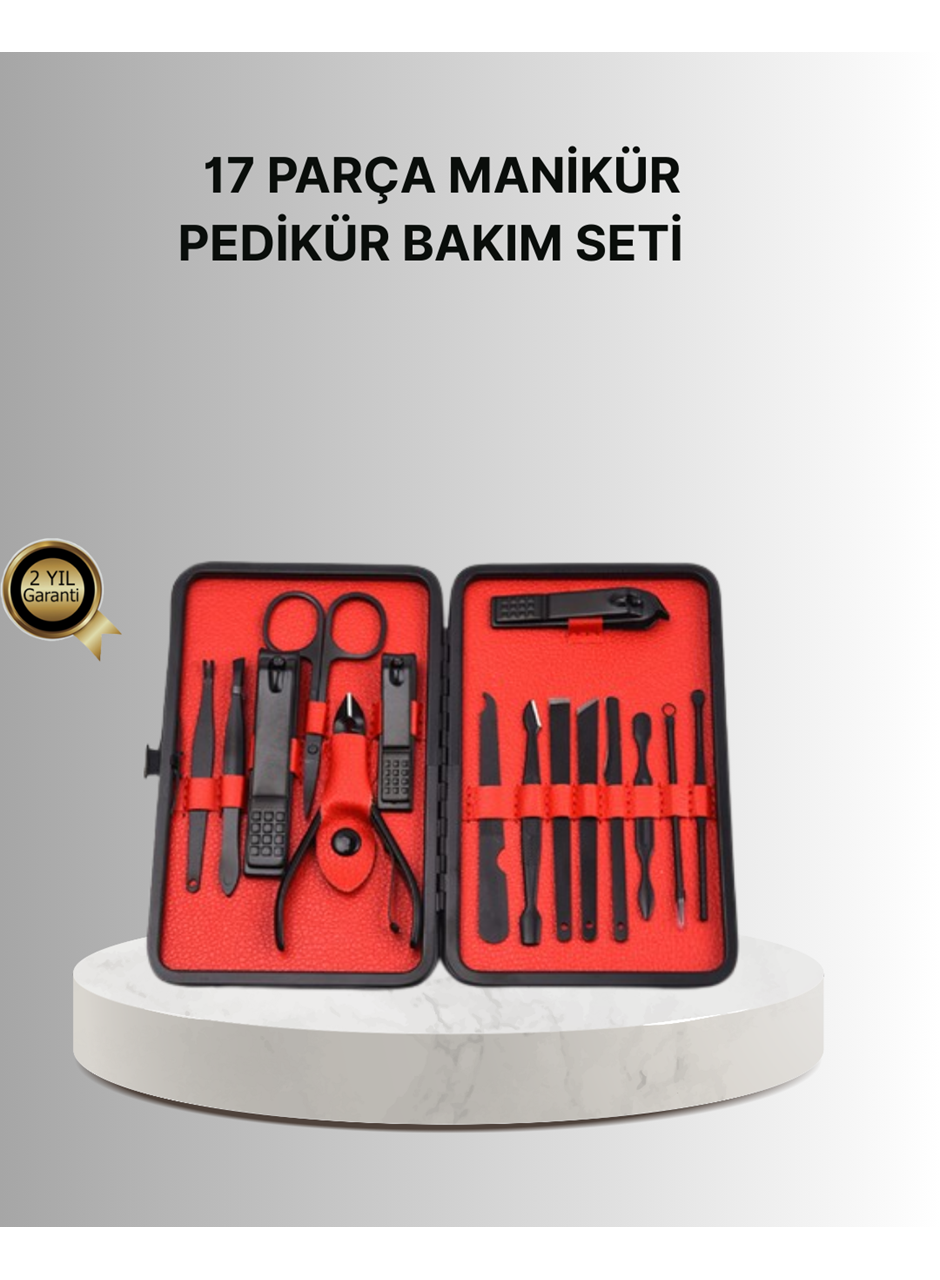 Şık Kutu Tasarımlı 17 Parça Manikür Pedikür Seti Dayanıklı ve Hijyenik