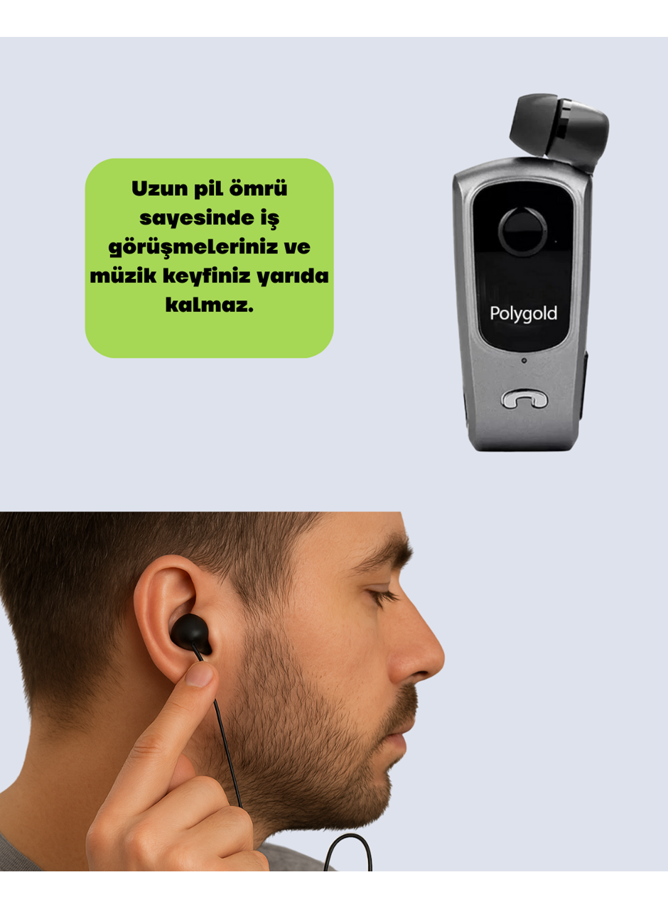 10 Saat Konuşma Süreli Klipsli Bluetooth Kulaklık