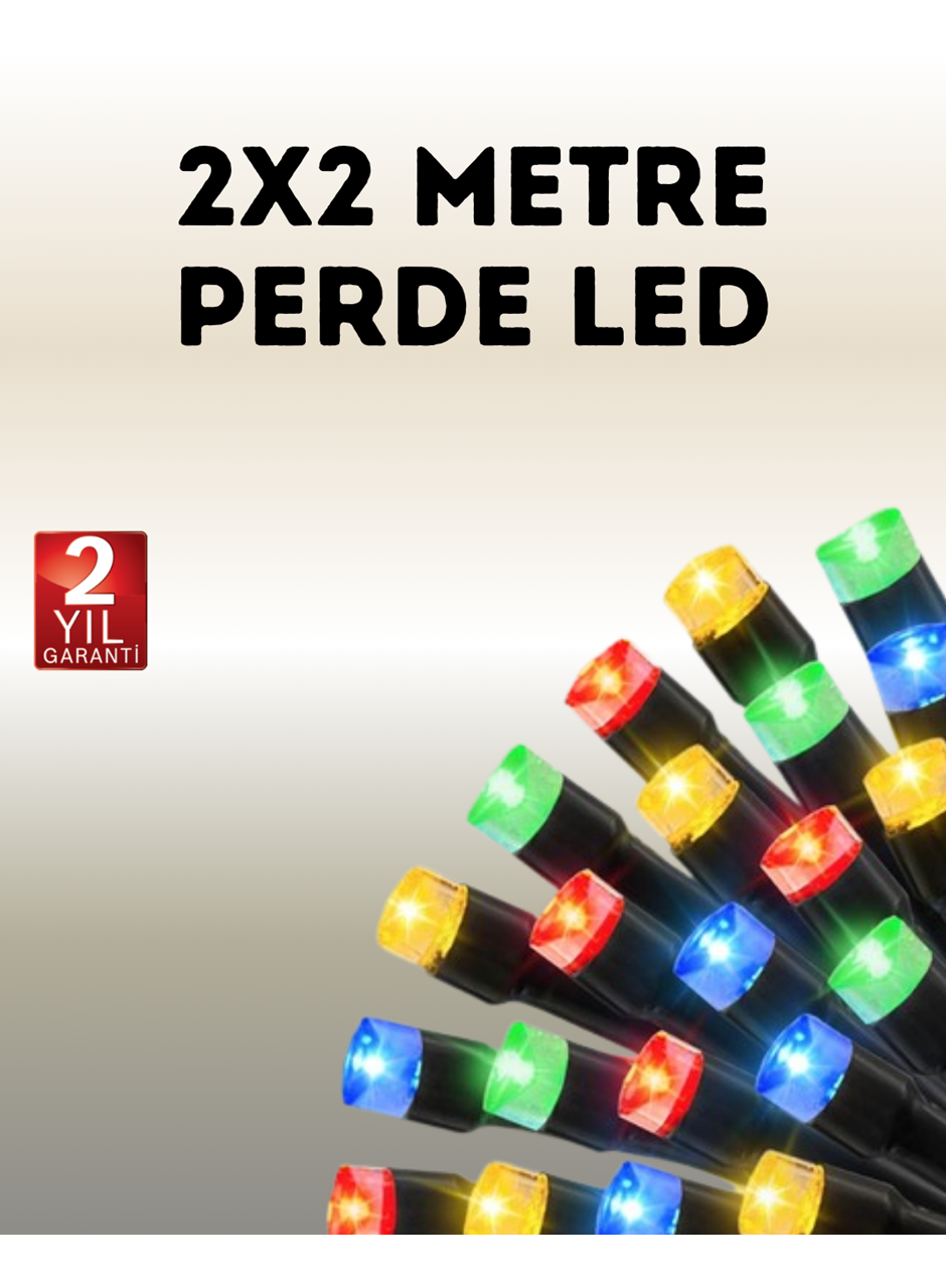 Taşınabilir Pil İle Çalışan LED Işık – 2x2 Metre Perde Modeli