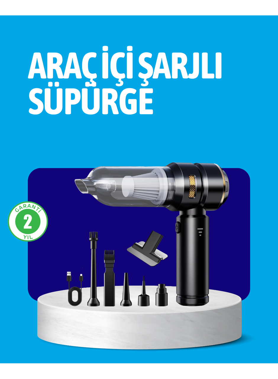 HEPA Filtreli Sessiz Çalışan Kablosuz Şarjlı Mini Süpürge