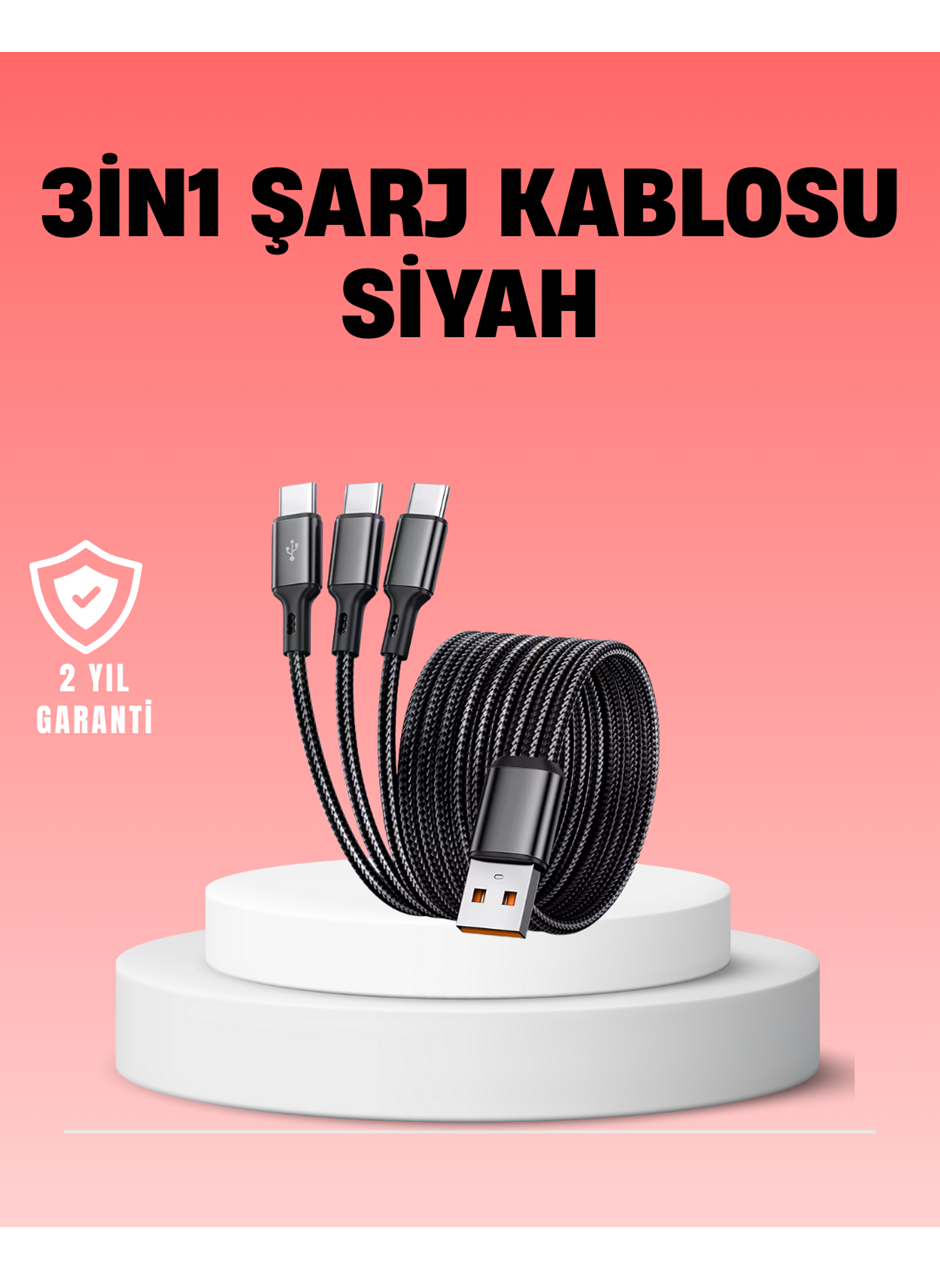 Çoklu USB Şarj Kablosu – 1,2m Hızlı Şarj, 3A Güçlü Akım