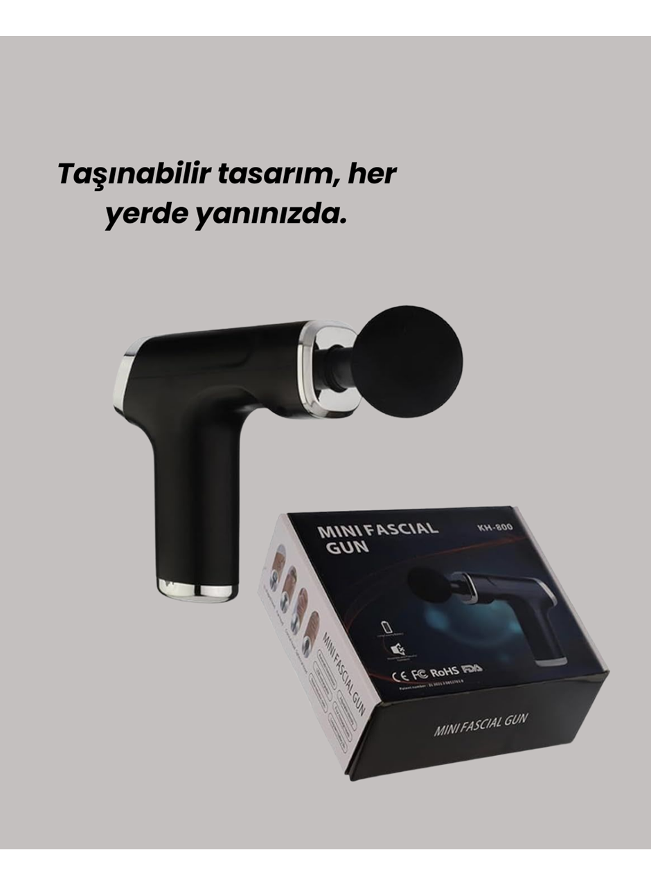 Mini Masaj Tabancası 4 Başlık 6 Hız Ayarlı