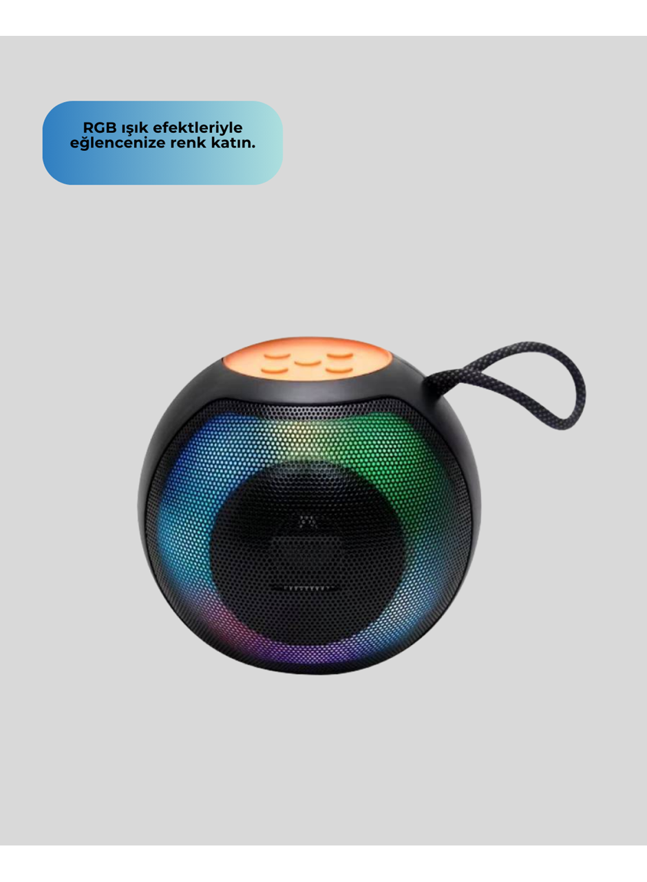 RGB Işıklı Taşınabilir Kablosuz Bluetooth Hoparlör