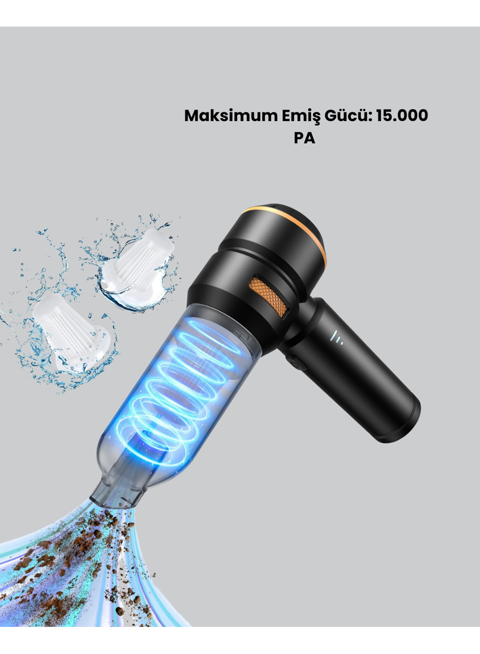 15000 PA Emiş Gücü ve Hava Üfleme Özellikli Şarjlı Süpürge