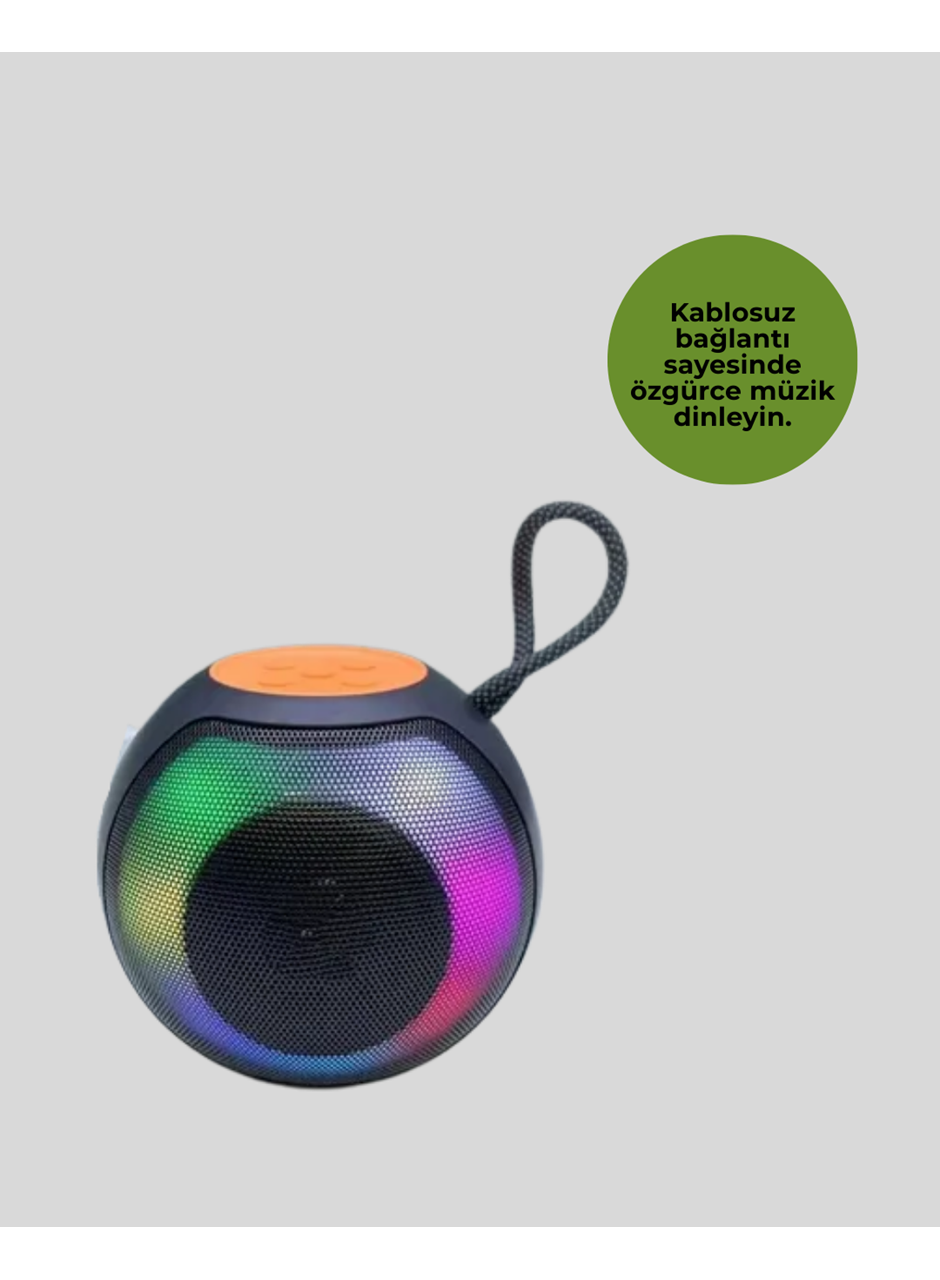 RGB Işıklı Taşınabilir Kablosuz Bluetooth Hoparlör