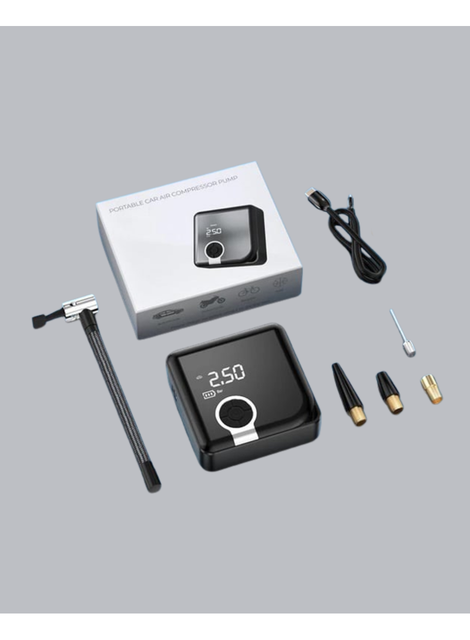 Kompakt Tasarımlı LED Işıklı Taşınabilir Hava Kompresörü