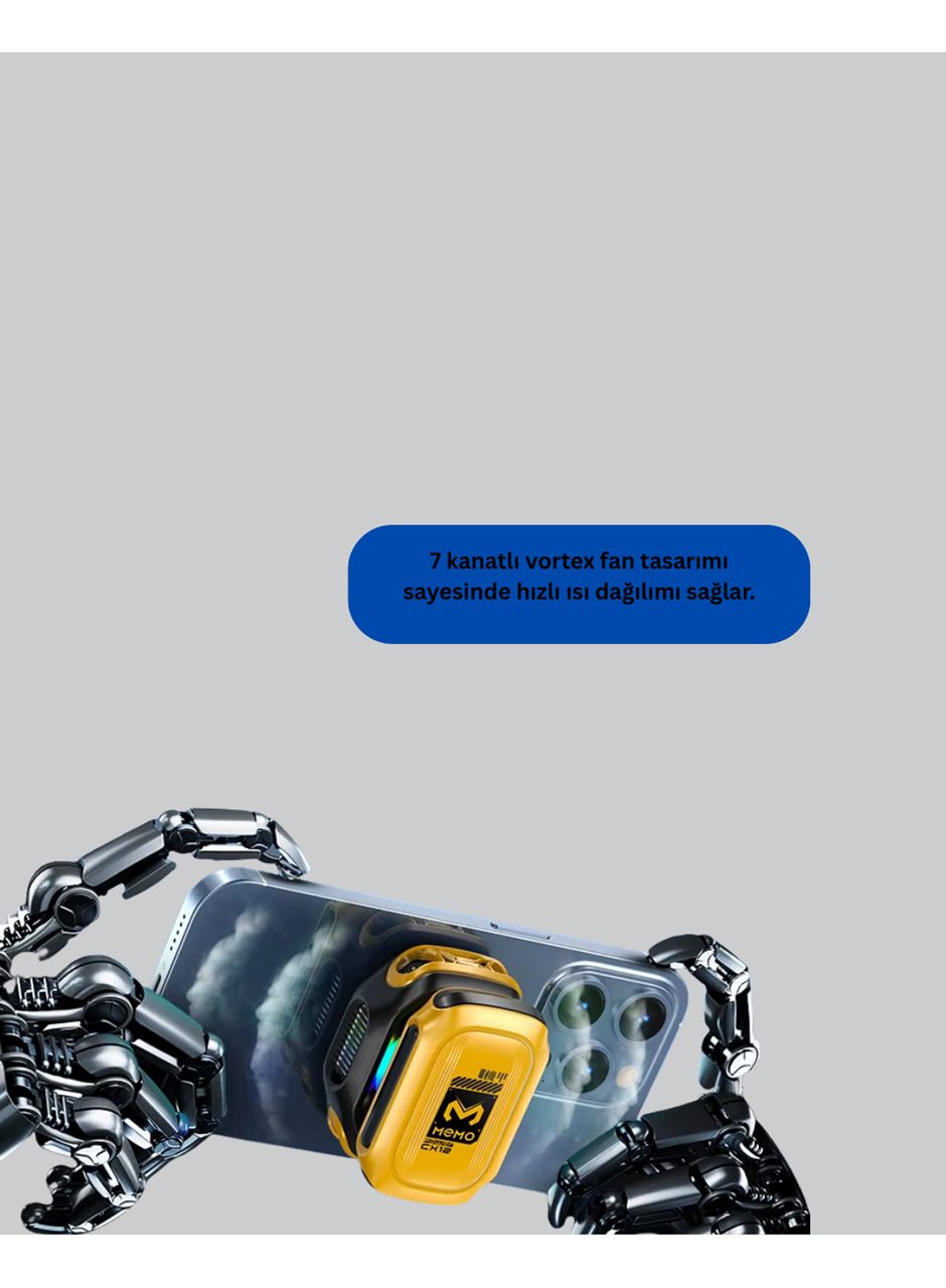 Type-C Girişli AI Modlu Yüksek Performanslı Telefon Soğutucu