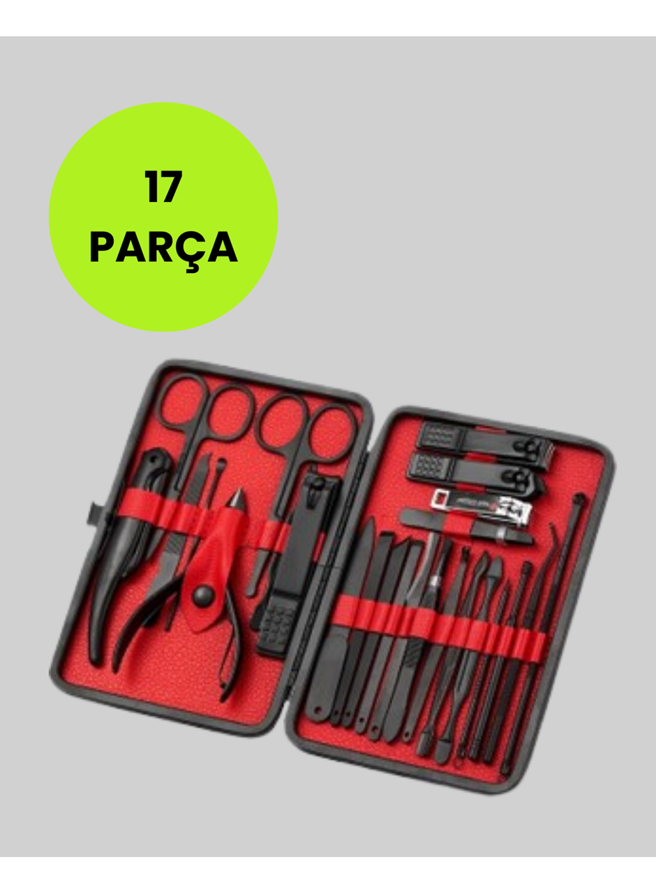 17 Parçalık Profesyonel Manikür Seti – Paslanmaz Çelik