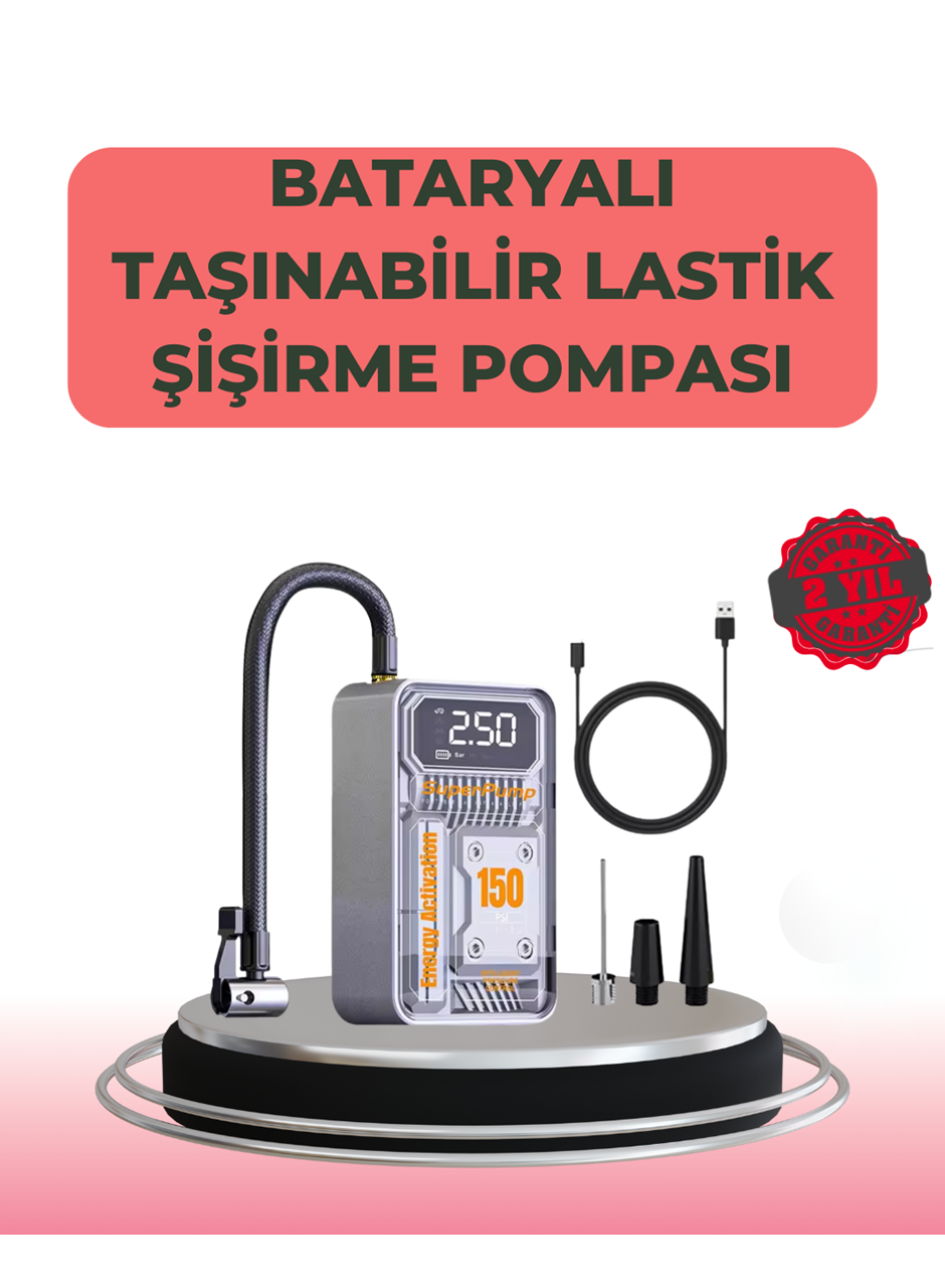 Çok Fonksiyonlu Araç, Bisiklet, Top Uyumlu Elektrikli Hava Pompası