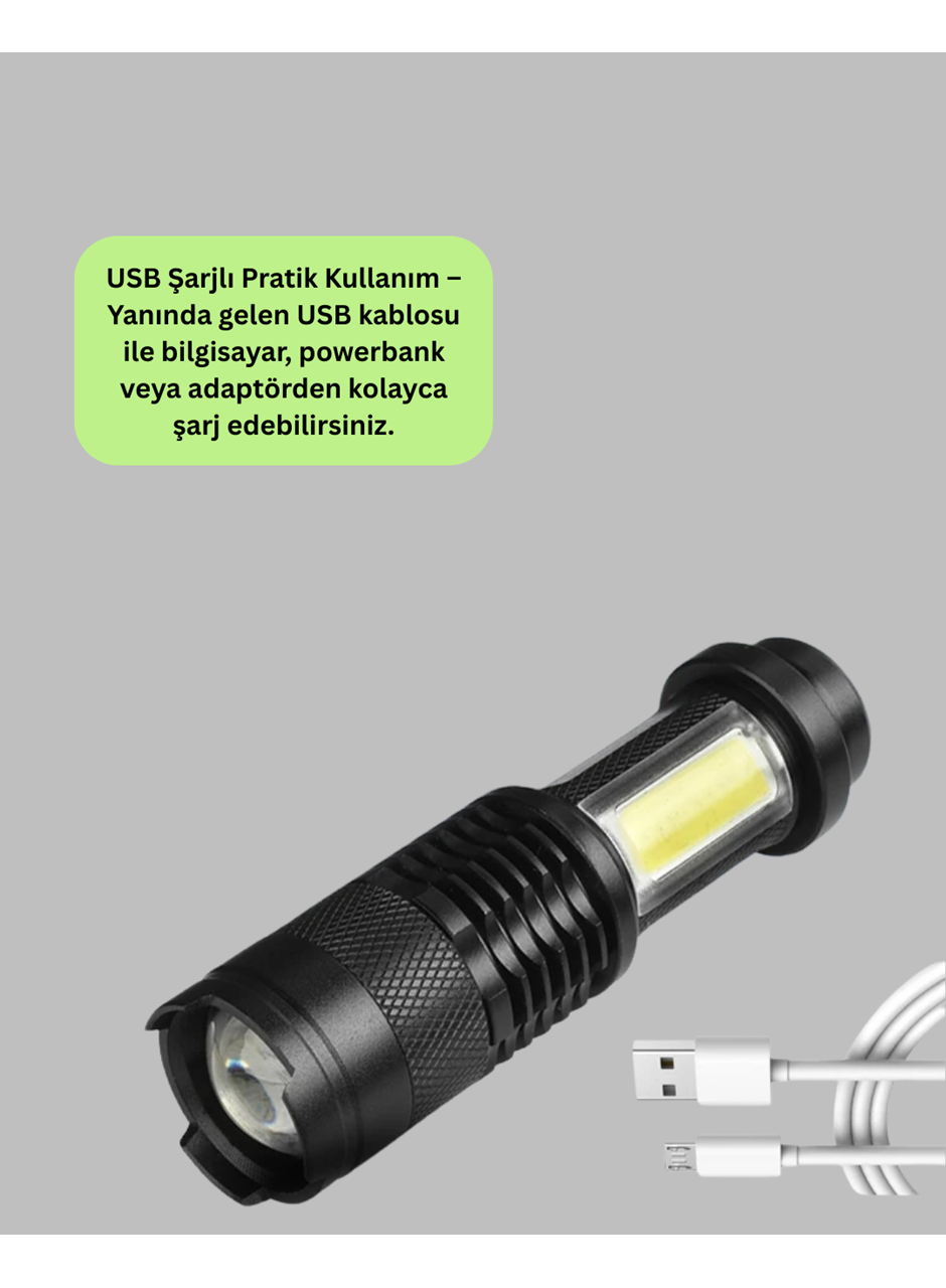 Suya Dayanıklı 4 Modlu Mini LED El Feneri