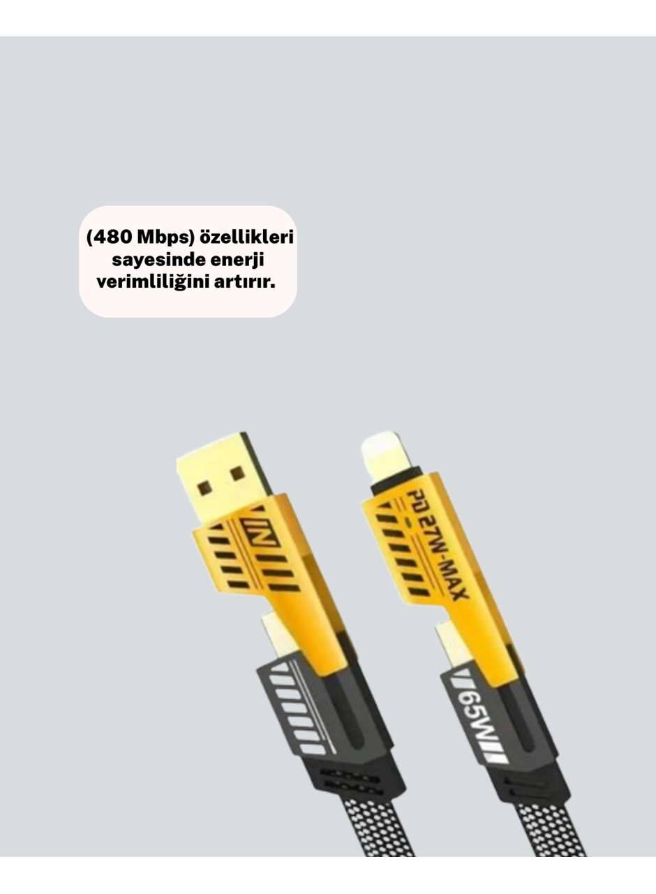 Akıllı Telefon Tablet Laptop Uyumlu 65W Güçlü Veri Kablosu