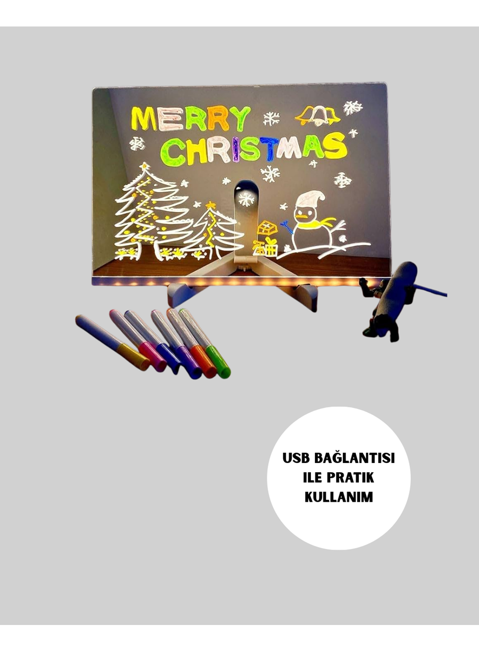 Silinebilir LED Mesaj Tahtası 7 Renkli Kalem Dahil