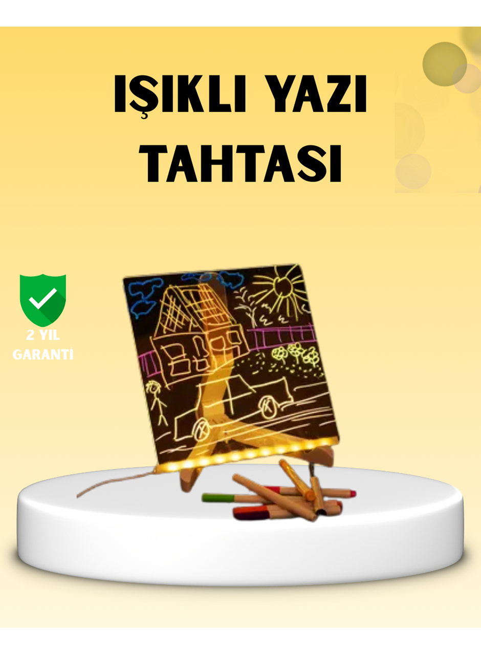LED Işıklı Akrilik Yazı Tahtası Renkli Kalem Setiyle