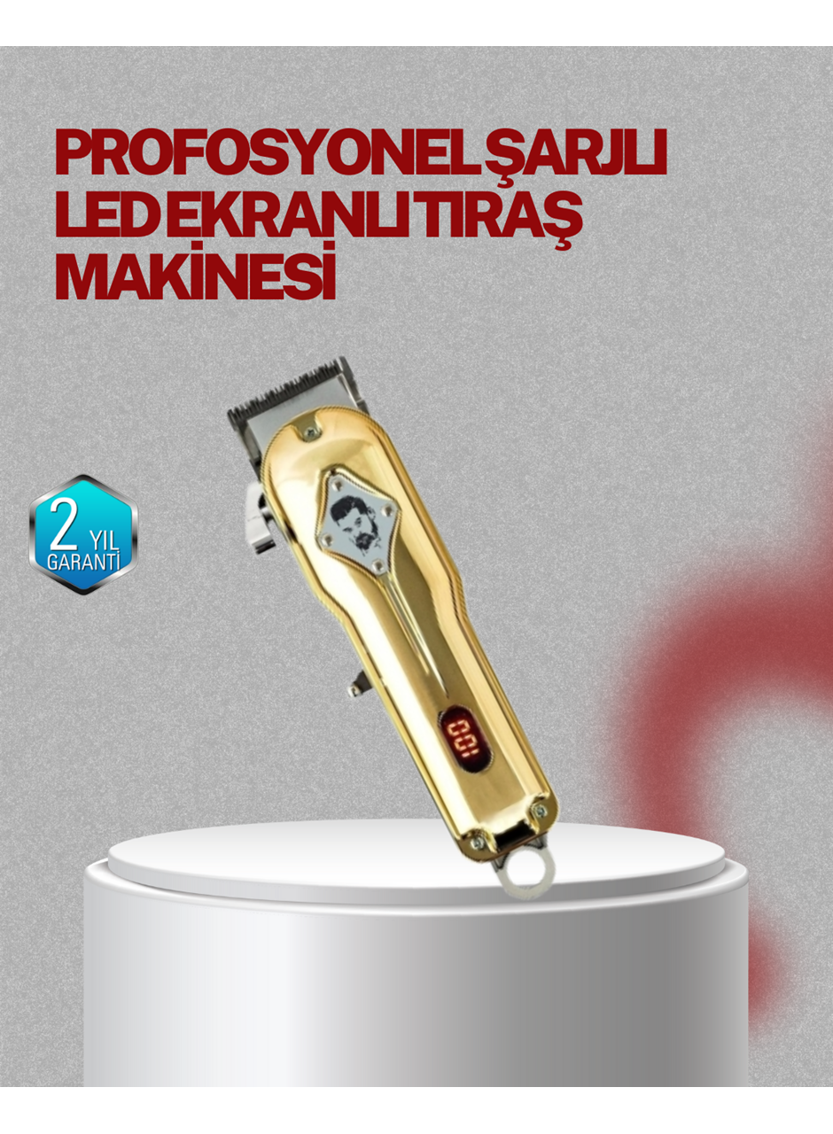 Type-C Şarjlı LCD Ekranlı Profesyonel Saç Sakal Tıraş Makinesi