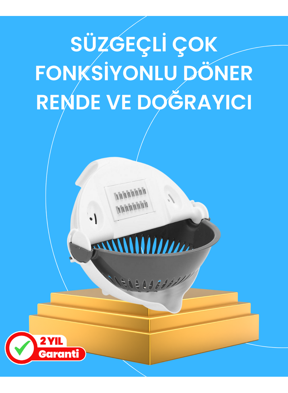 Çok Fonksiyonlu Dilimleyici ve Süzgeçli Mutfak Aparatı