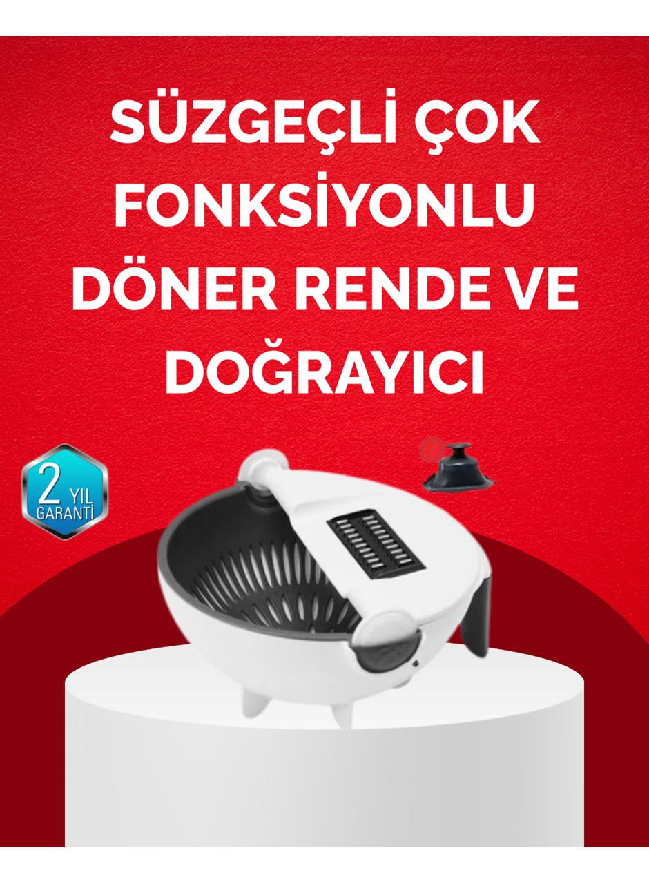 Döner Mekanizmalı Sebze Doğrayıcı Hazneli Rende