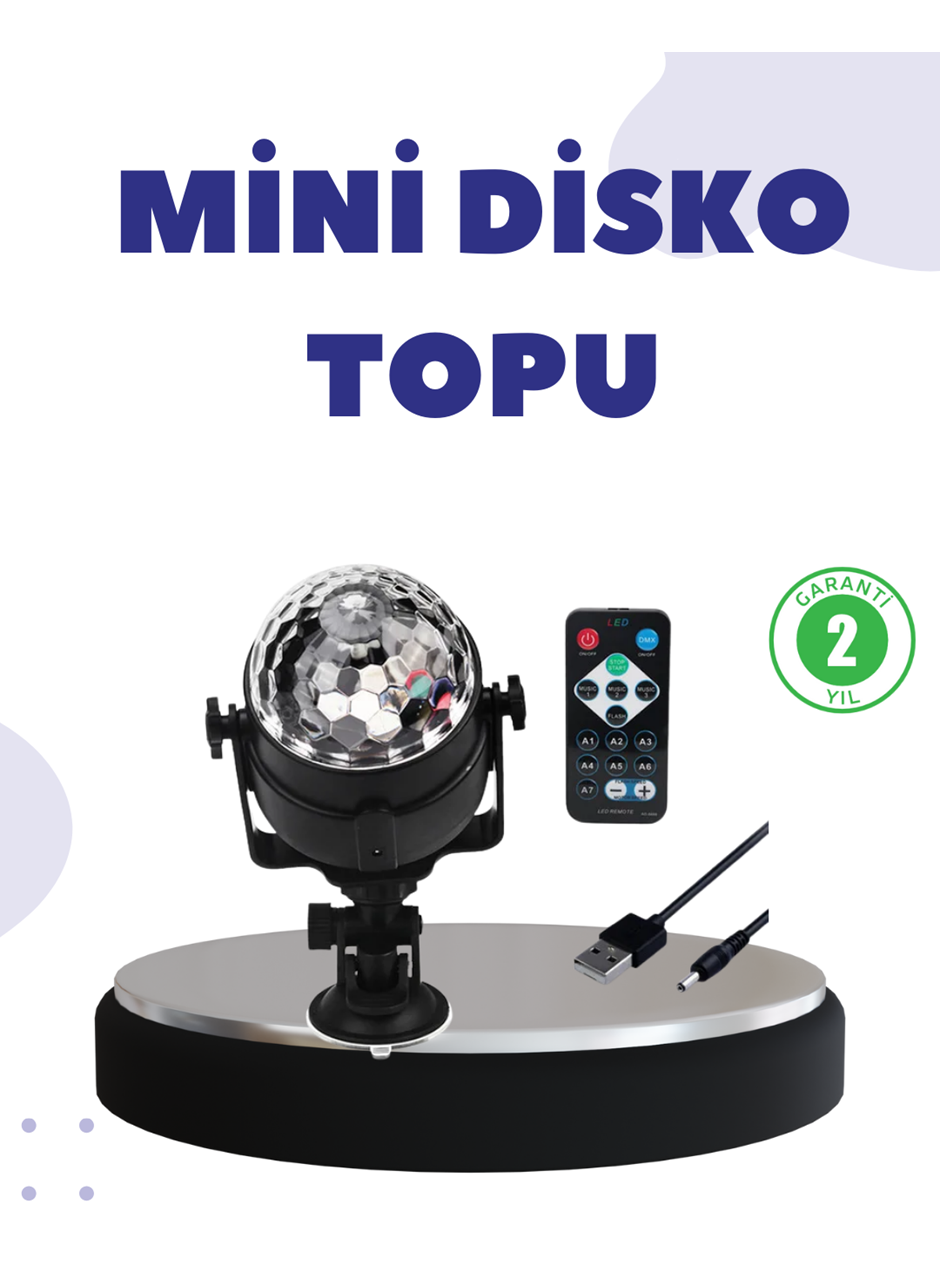 Ses Duyarlı Mini Disko Küre Lamba