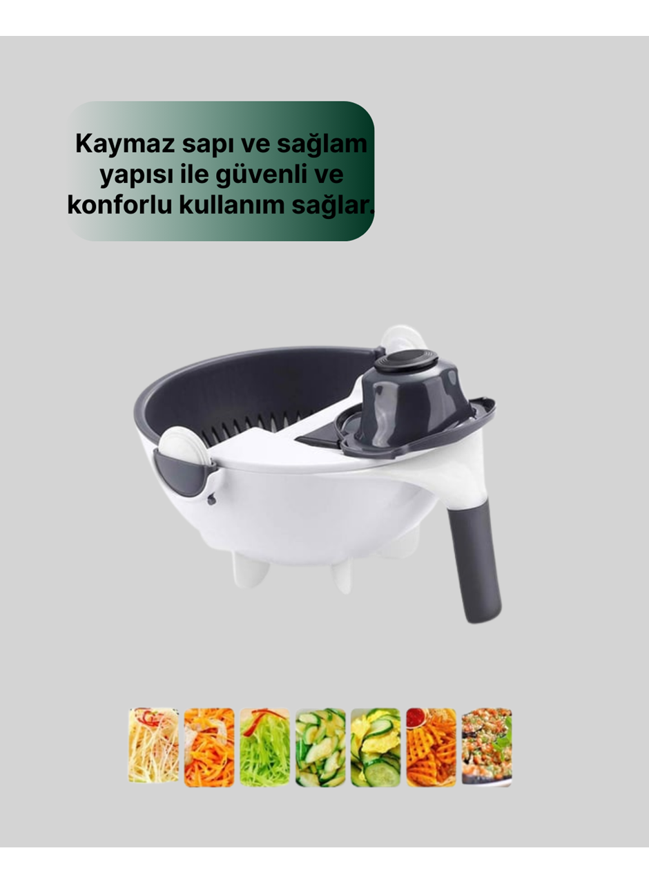 Döner Mekanizmalı Sebze Doğrayıcı Hazneli Rende