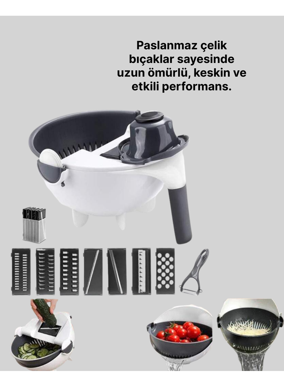 Mutfak İçin Pratik 5 Bıçaklı Rende ve Süzgeç Seti