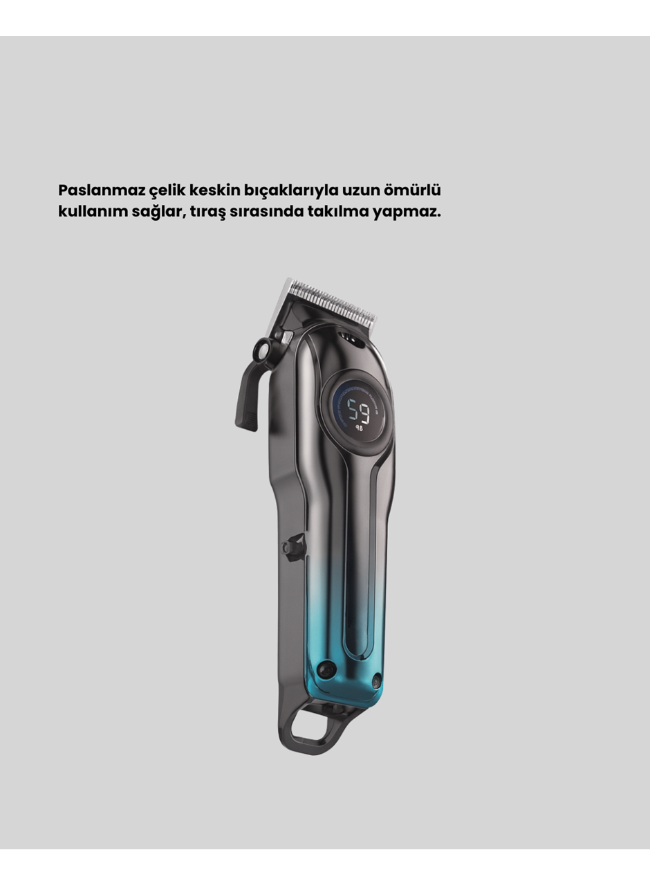 Uzun Çalışma Süreli LCD Göstergeli Saç Kesme Makinesi