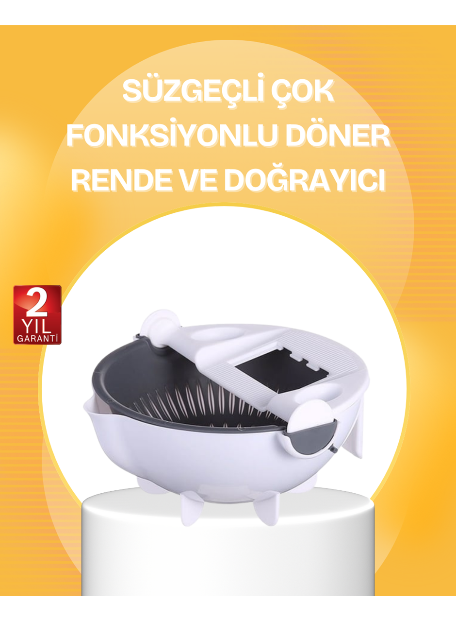 5 Fonksiyonlu Döner Süzgeçli Rende ve Dilimleyici Aparat