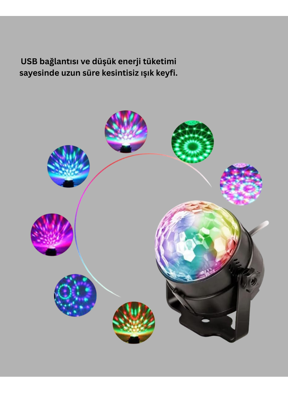Müzik Sensörlü Renkli LED Parti Işığı