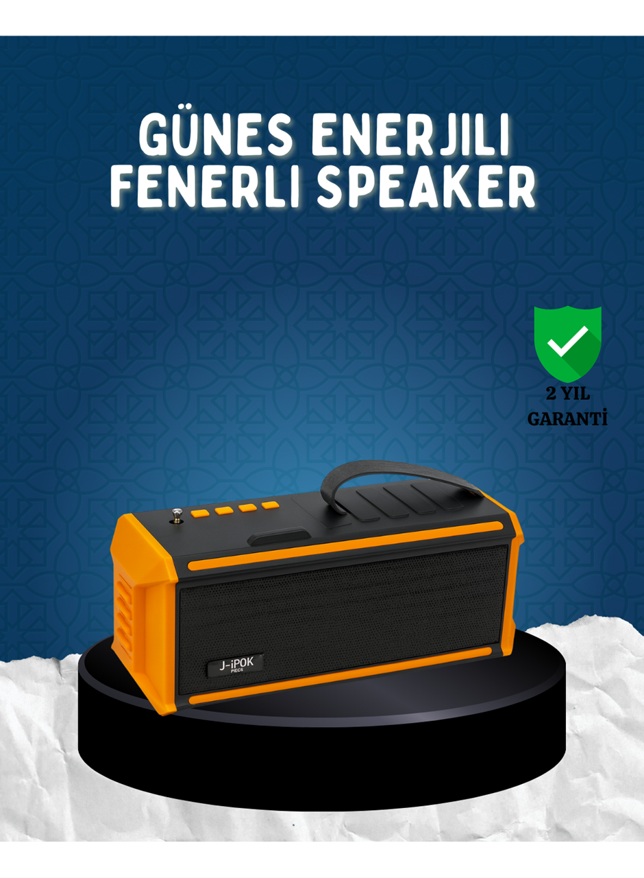 J-IPOX P520 Bluetooth Hoparlör 8W Güçlü Ses Solar Şarj FM Radyo
