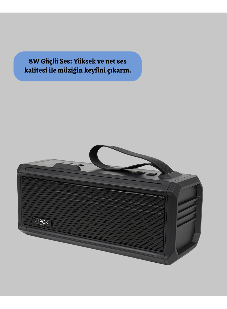 J-IPOX P520 Bluetooth Hoparlör 8W Güçlü Ses Solar Şarj FM Radyo