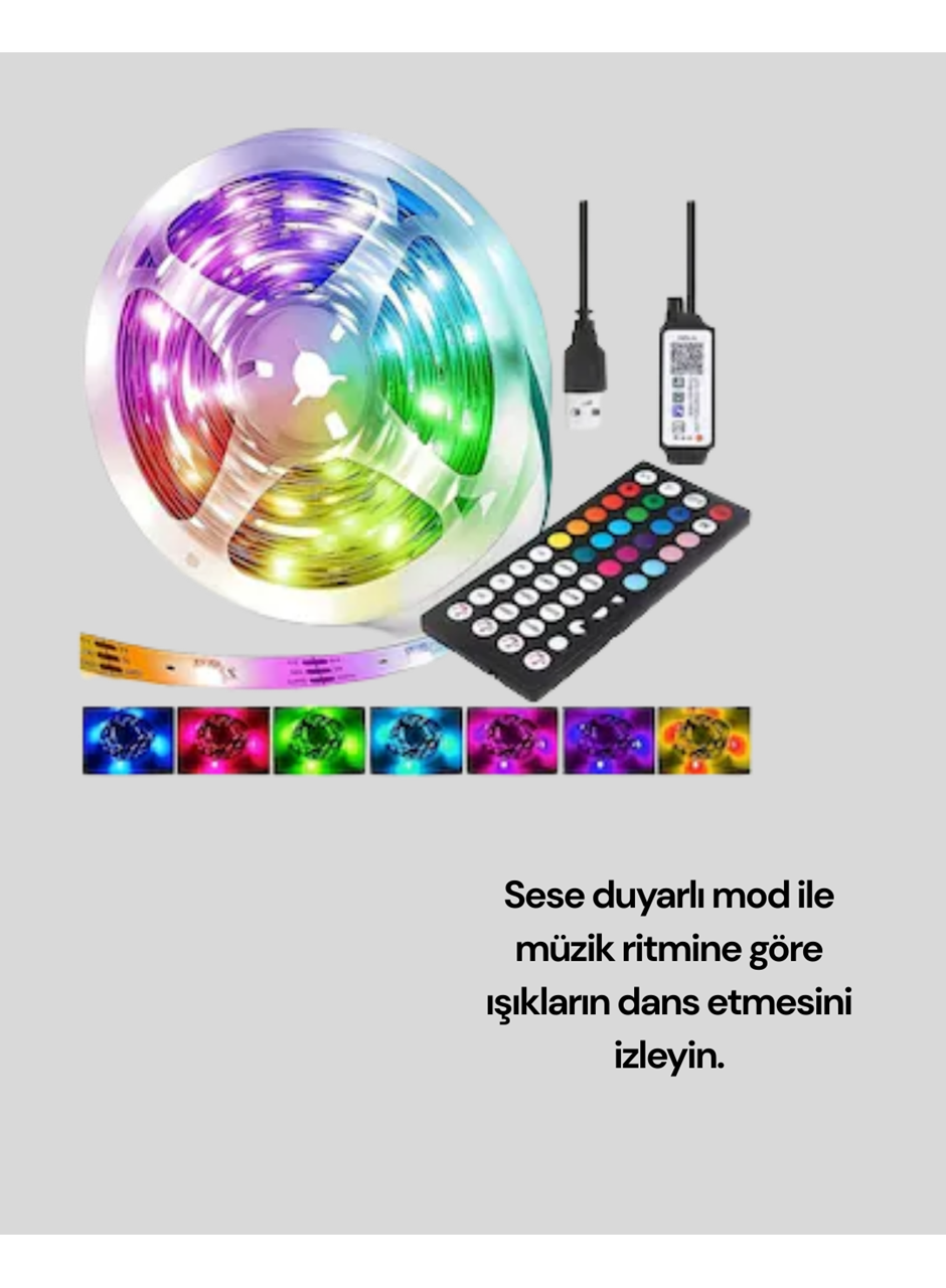 10 Metre USB Smart Şerit Led Kumandalı Telefon Kontrollü