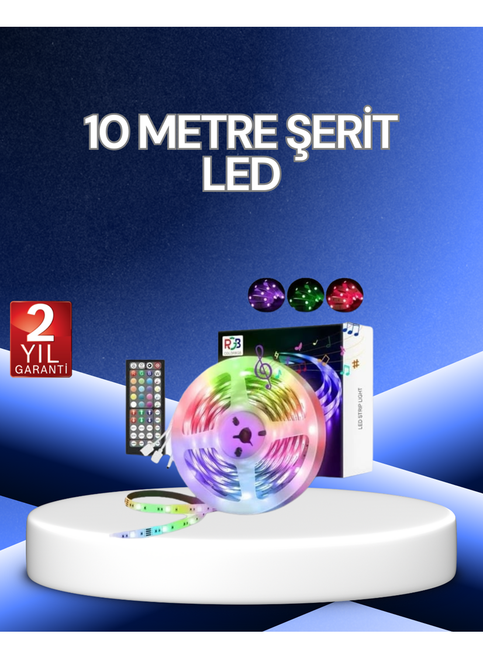 10 Metre Smart Şerit Led Bluetooth Telefon Kontrollü USB Enerjili