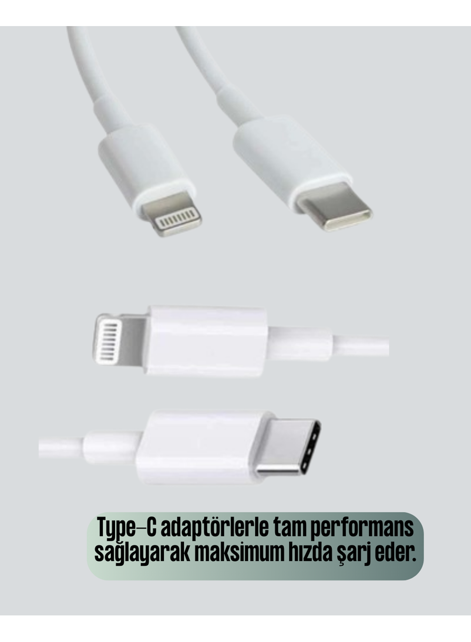 30W Type-C Lightning Hızlı Şarj Kablosu 1.2m iPhone Uyumlu