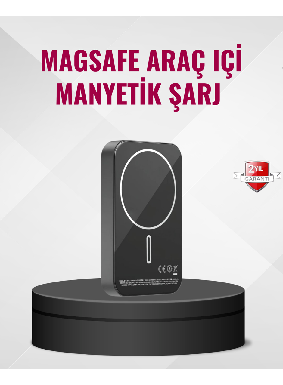 MagSafe Araç Telefon Tutucu 15W Hızlı Şarj Type-C Girişli