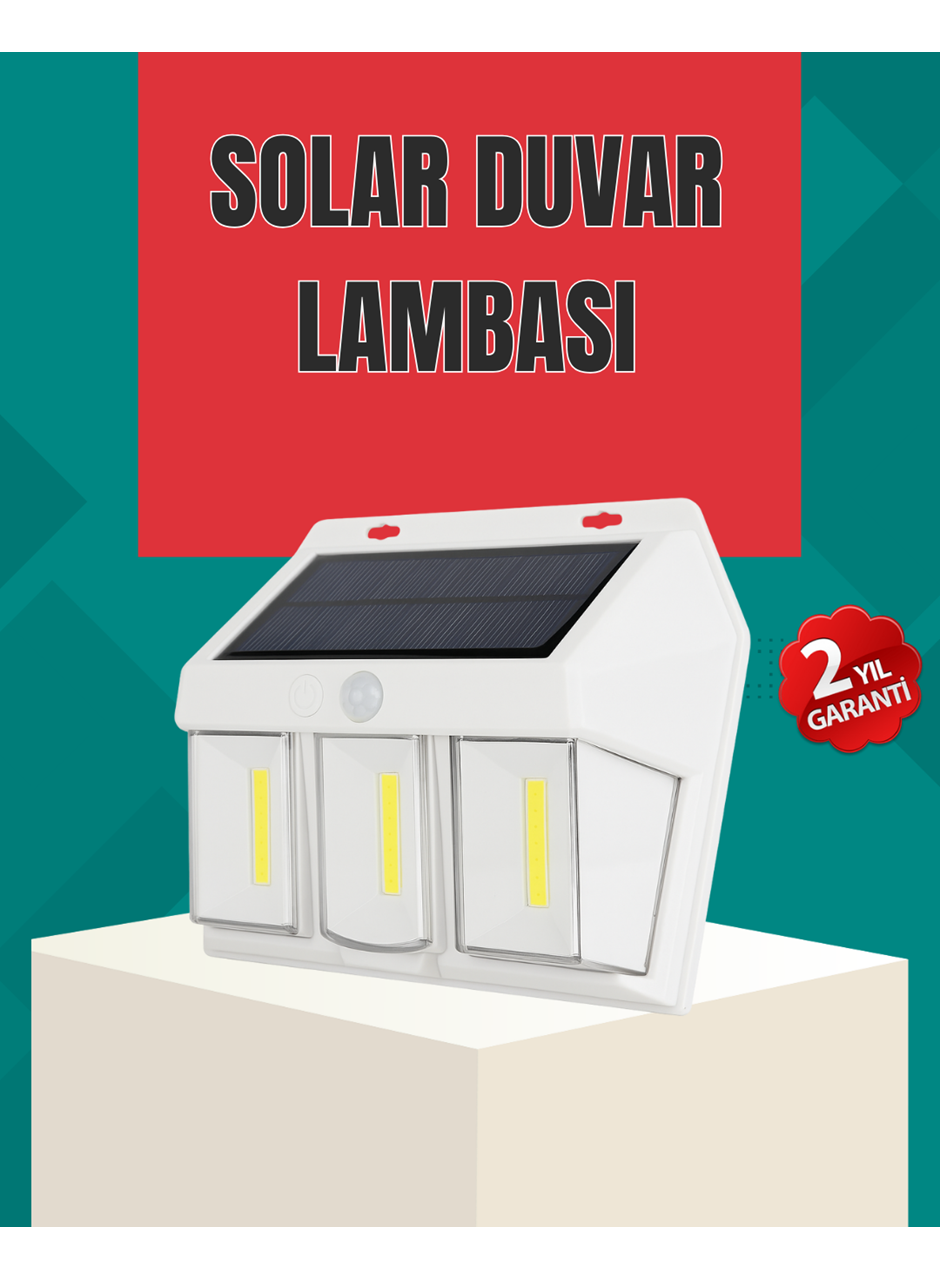 Dış Mekan Solar Duvar Lambası – 120° Hareket Algılama, 3 Işık Modu