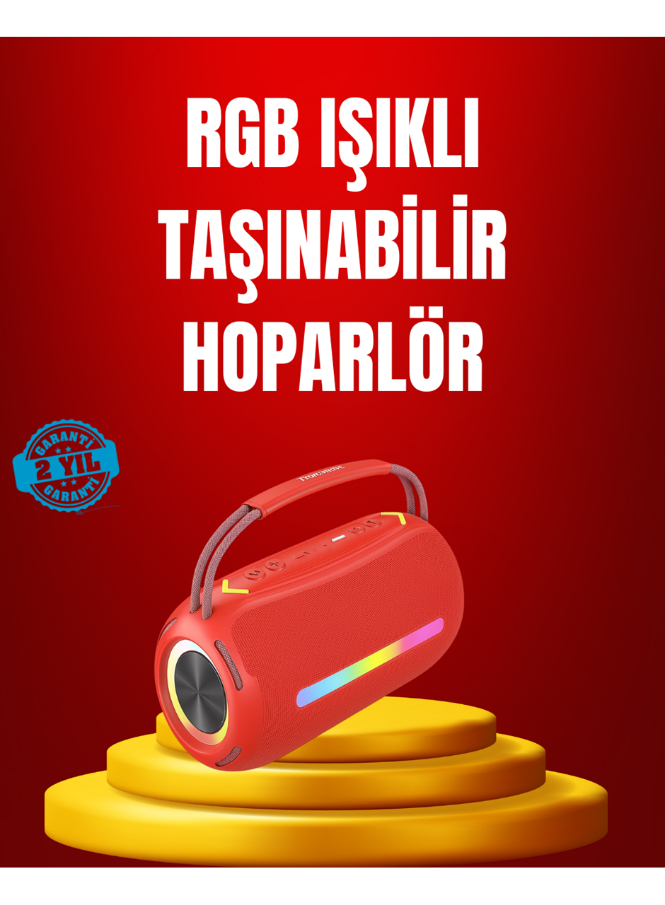 Suya Dayanıklı 20W RGB Hoparlör Bluetooth, USB, SD Kart ve AUX Girişli