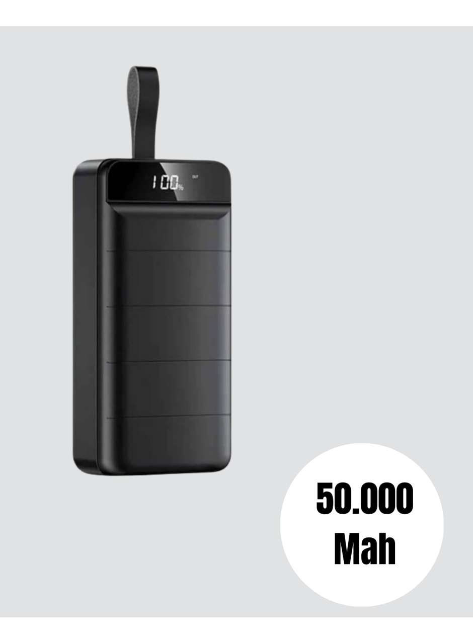 Profesyonel 50.000 mAh Powerbank – Aynı Anda Birden Fazla Cihaz Şarj Eden, Dayanıklı ve Güvenli Taşınabilir Şarj Cihazı