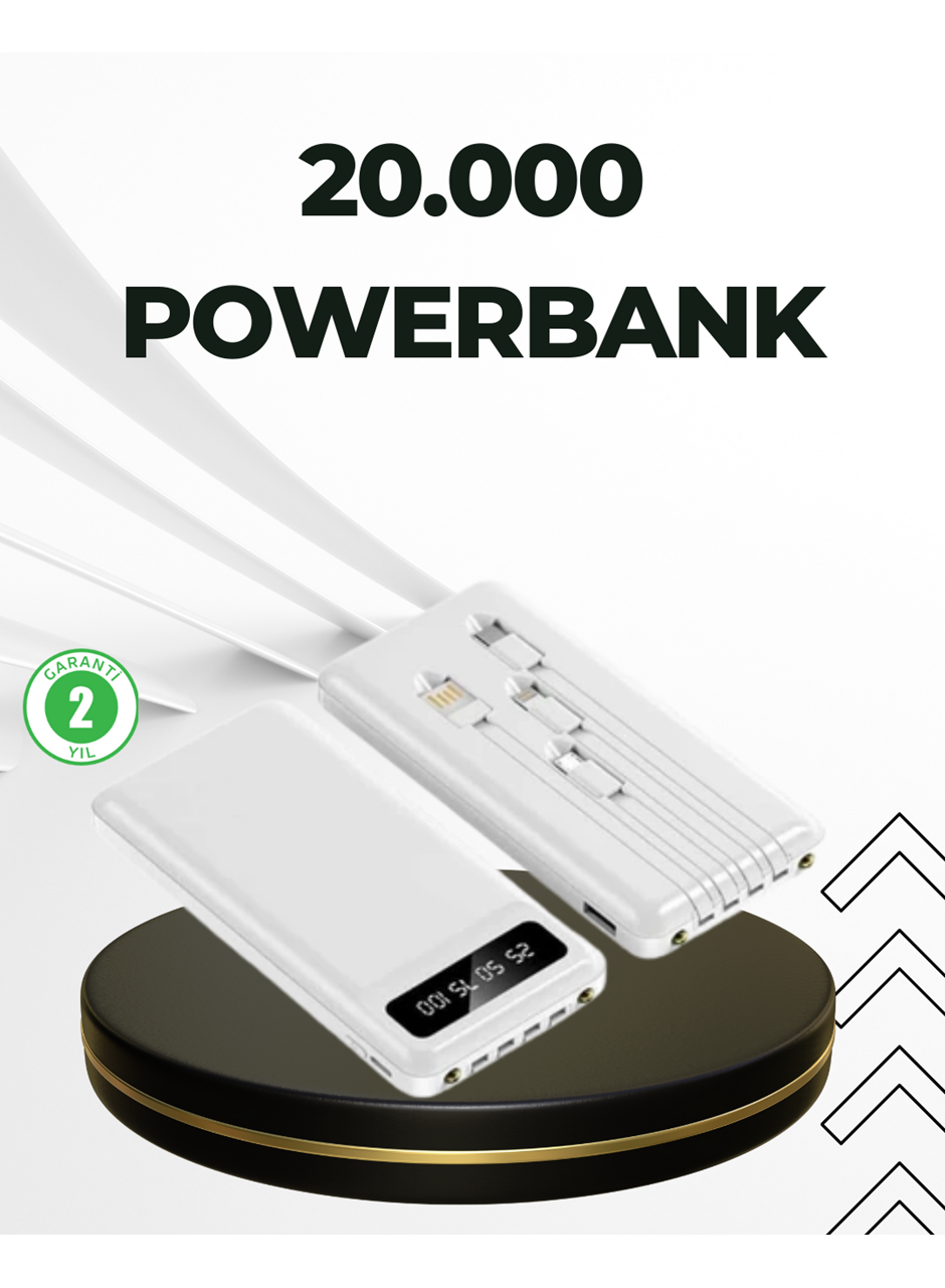 20.000mAh Taşınabilir Powerbank PD Teknolojili Çift USB Çıkışlı