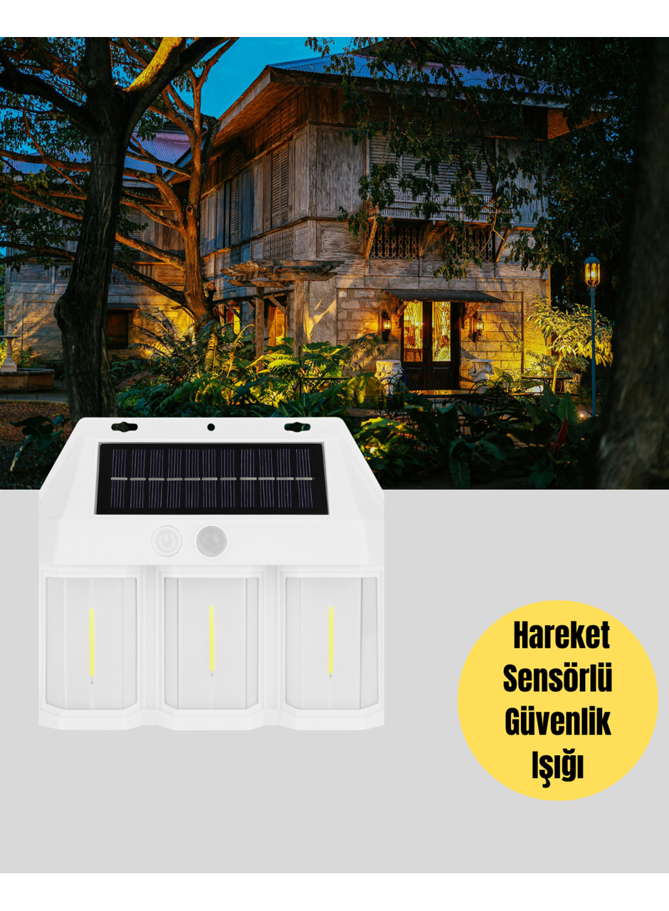 Güneş Enerjili 3 Modlu Duvar Apliği – Bahçe ve Garaj Aydınlatması