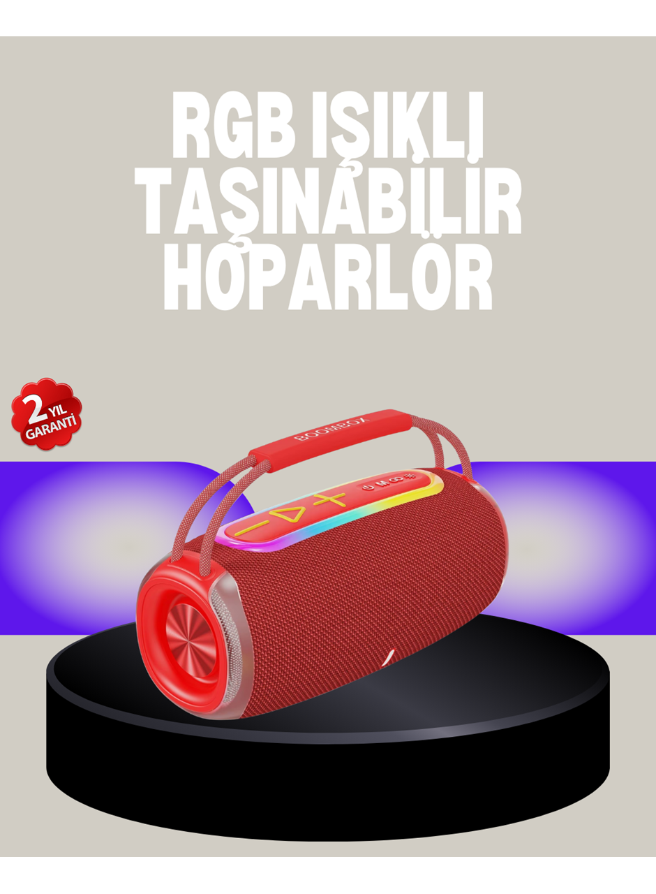 20W Kablosuz Bluetooth Hoparlör RGB Işık Efektli USB/SD/AUX Destekli