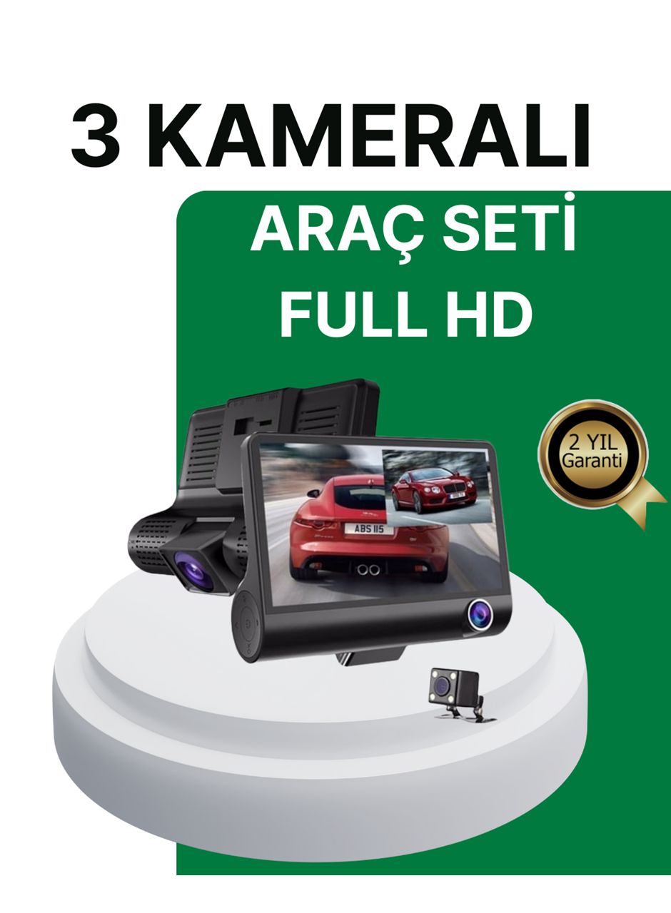 Gece Görüşü Destekli, 1080P Full HD Çözünürlüklü Araç İçi Kamera