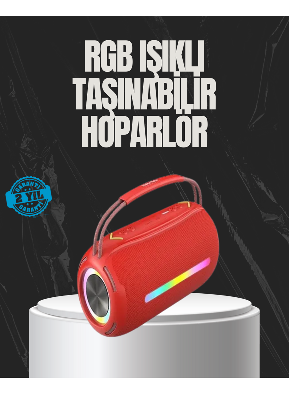 20W Güçlü Ses Çift Sürücülü RGB LED Işıklı Bluetooth 5.3 Hoparlör