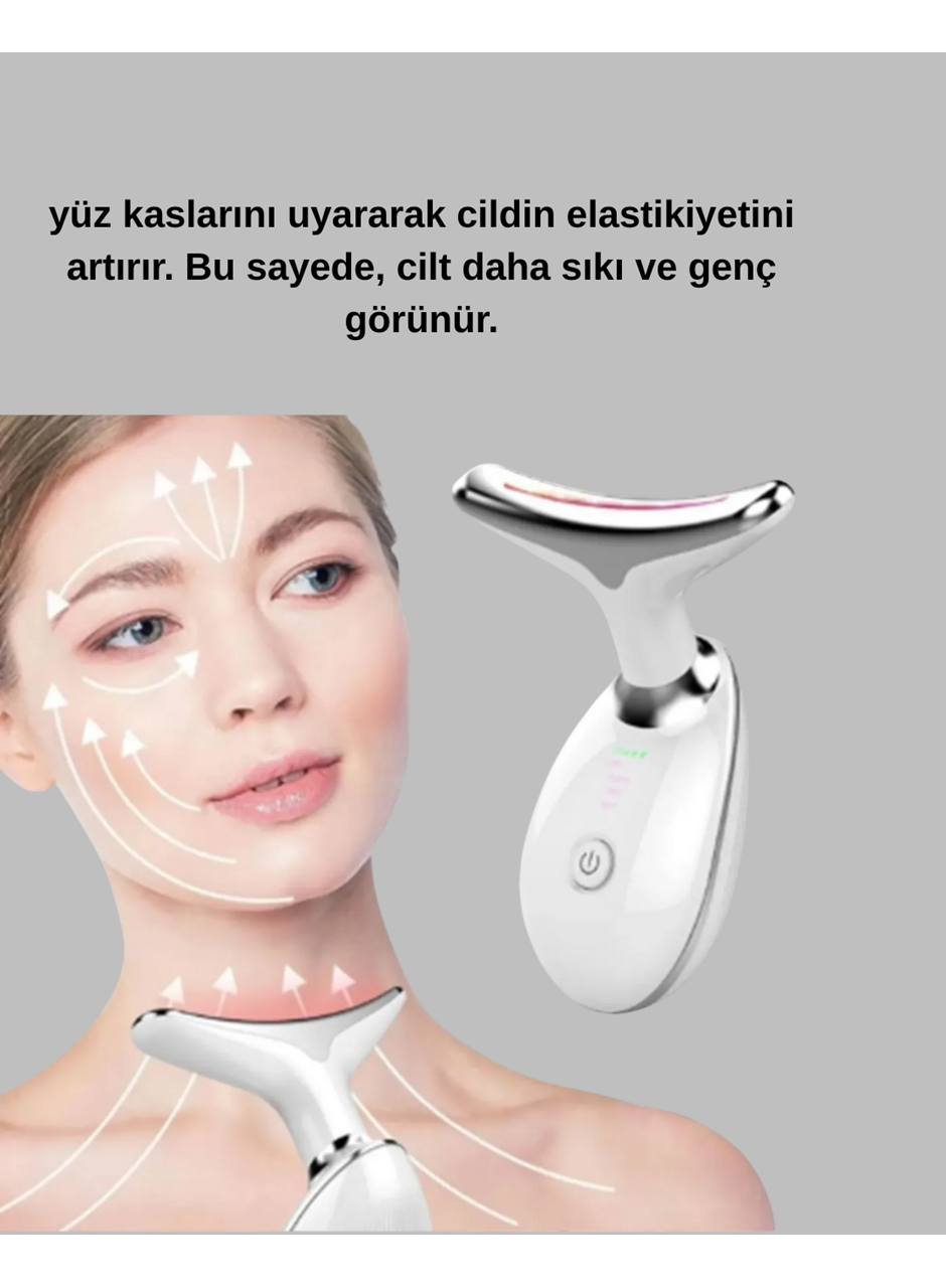 Yüz ve Boyun Sıkılaştırıcı Cilt Bakım Cihazı | EMS Mikro Akım & Kırışıklık Giderici