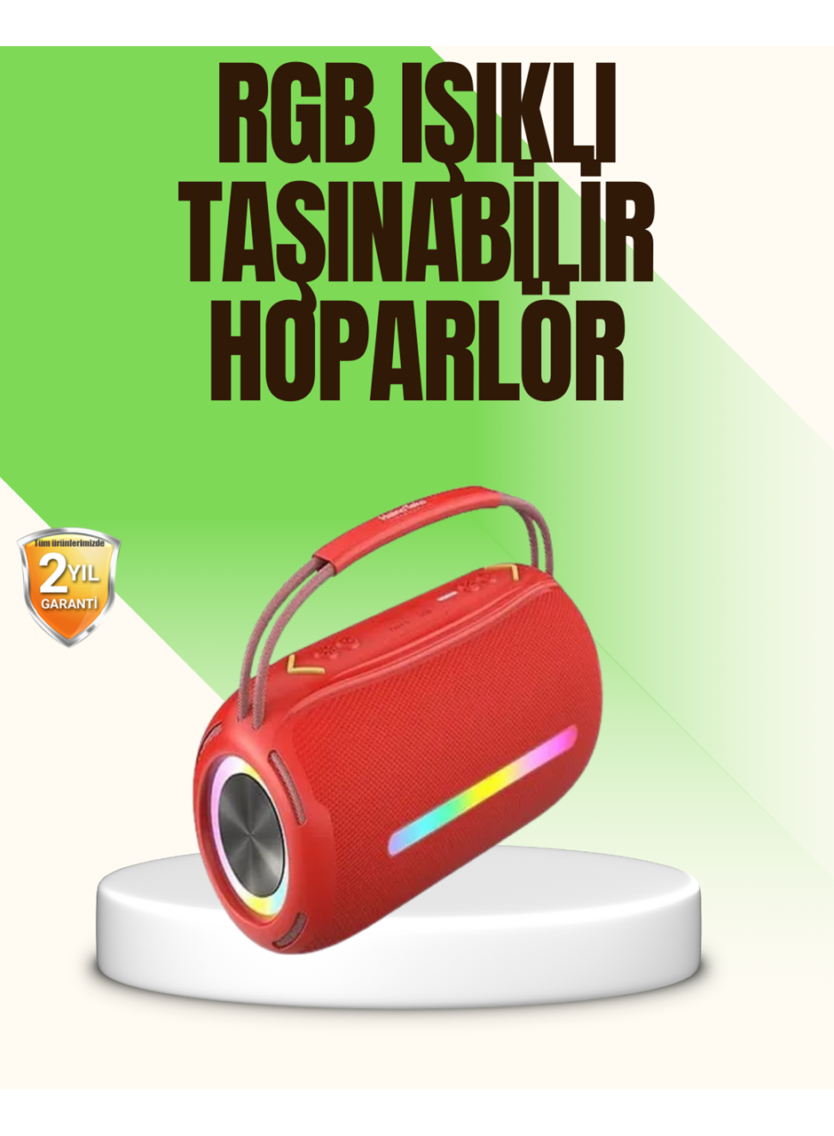 RGB LED Işıklı 20W Taşınabilir Bluetooth Hoparlör IPX6 Suya Dayanıklı